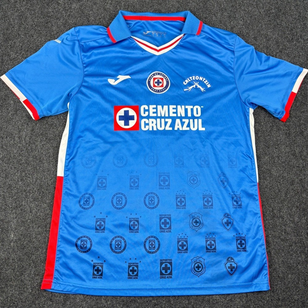 Joma Cruz Azul 2022-2023 Home Jersey Blue Soccer Shirt Mens Large 95 Anos #2